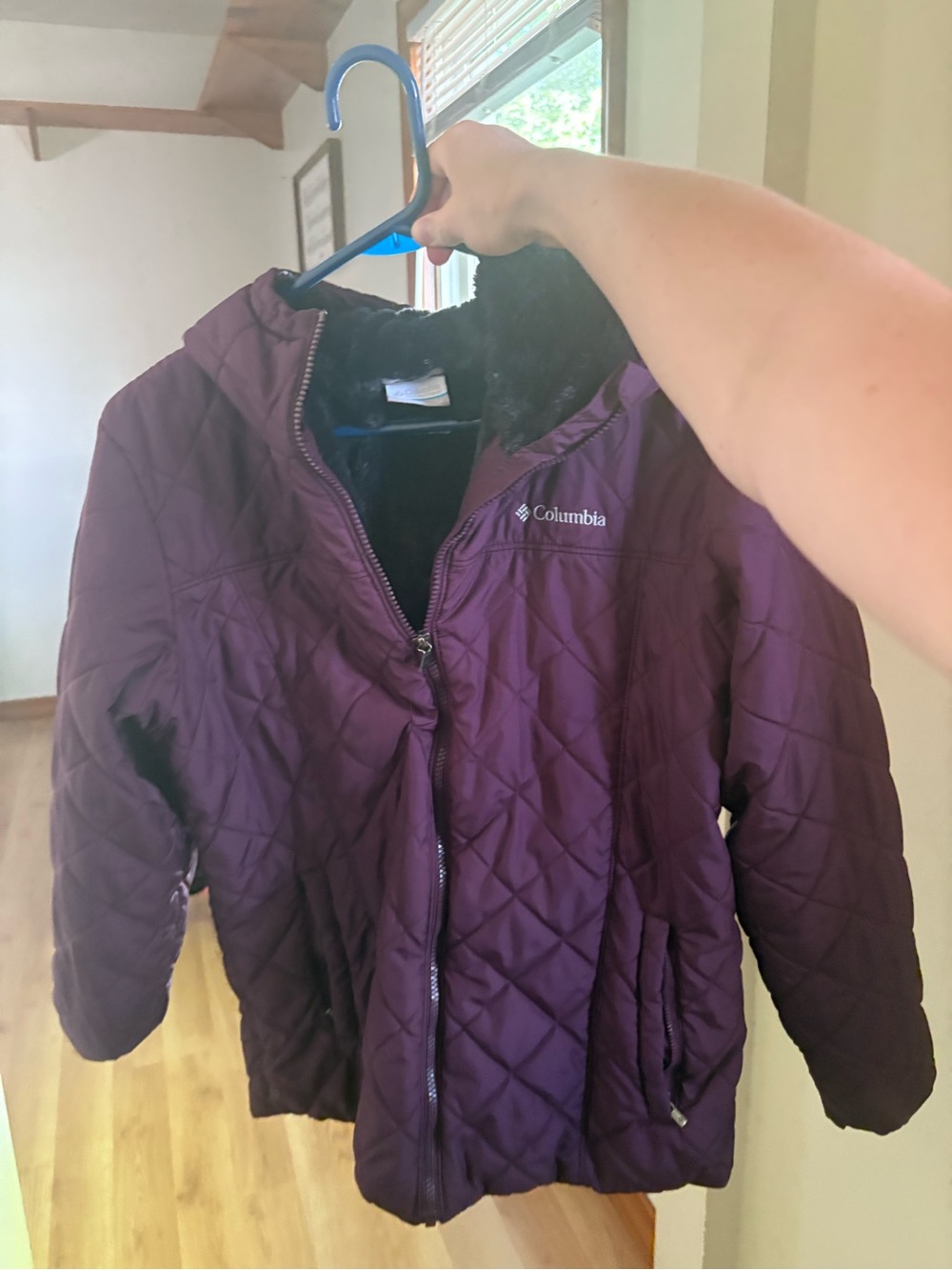 Columbia Women's Deep Purple Quilted Hooded Puffer Jacket